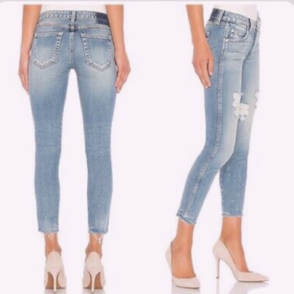 FREE PEOPLE AMO Stix Crop Jeans in Spin the Bottle Size 25 - Picture 5 of 10